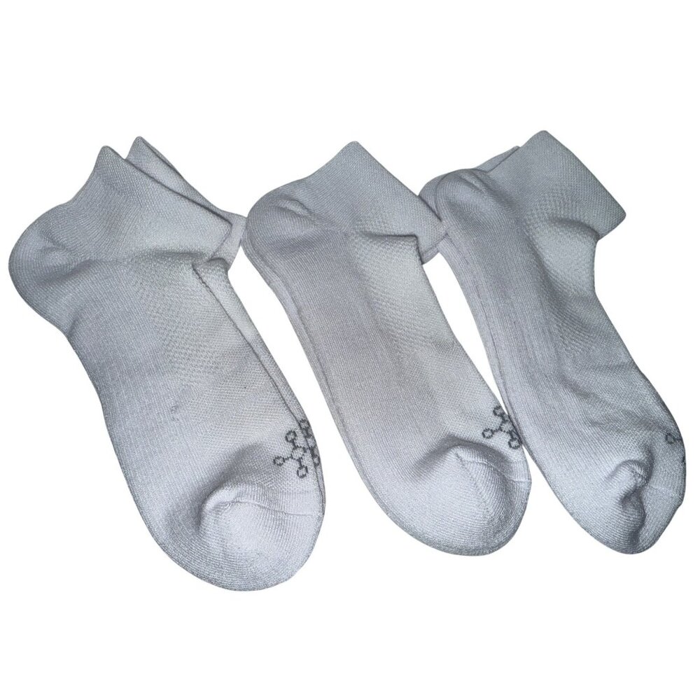 Tommy Copper Ankle Socks White Size Large Three Pair Athletic Activewear